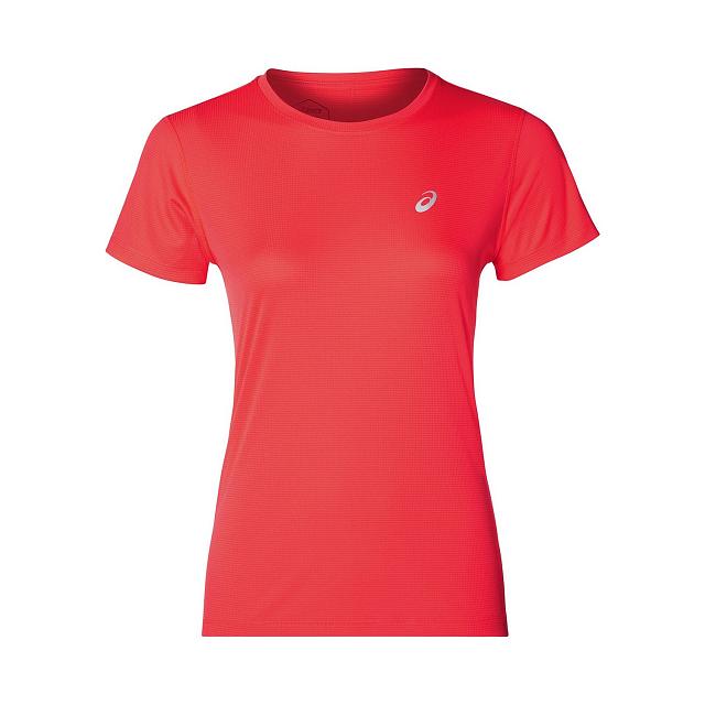 Asics Silver Short Sleeve Top Flash Coral